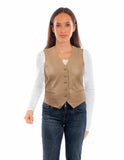 Scully Leather 100% Leather Saddle Tan Ladies Vest Sc-3470l - Scully Leather - Flyclothing LLC
