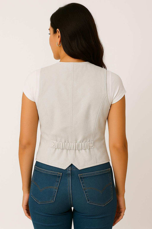 Scully Leather 100% Leather Stone Ladies Vest Sc-3470l - Scully Leather - Flyclothing LLC