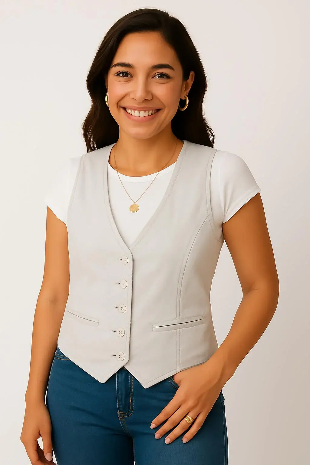Scully Leather 100% Leather Stone Ladies Vest Sc-3470l - Scully Leather - Flyclothing LLC