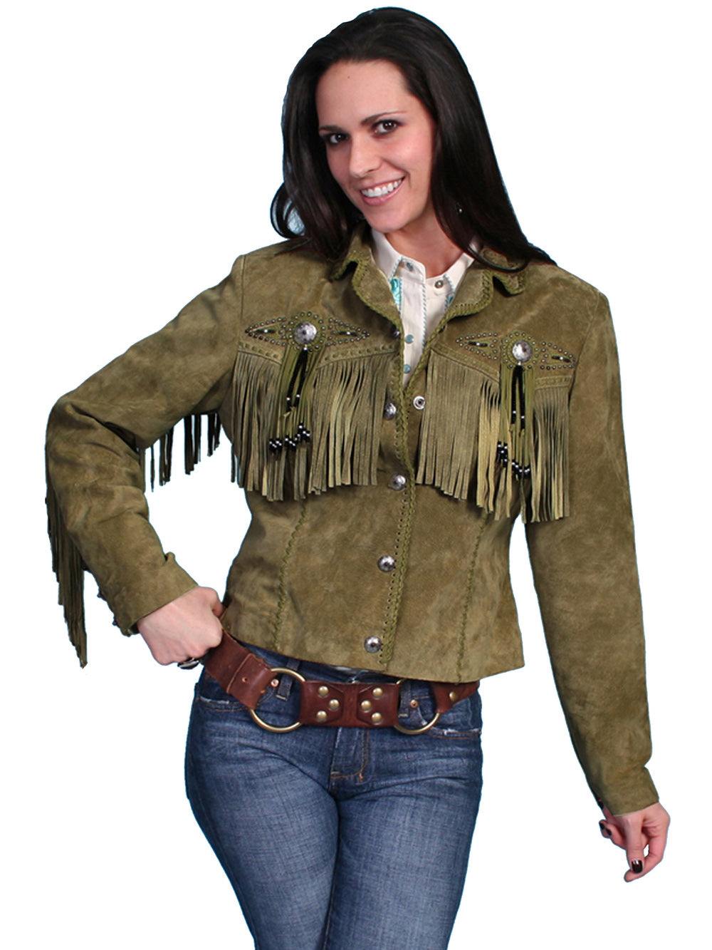 Scully Leather Olive Fawn Womens Jacket - Scully Leather