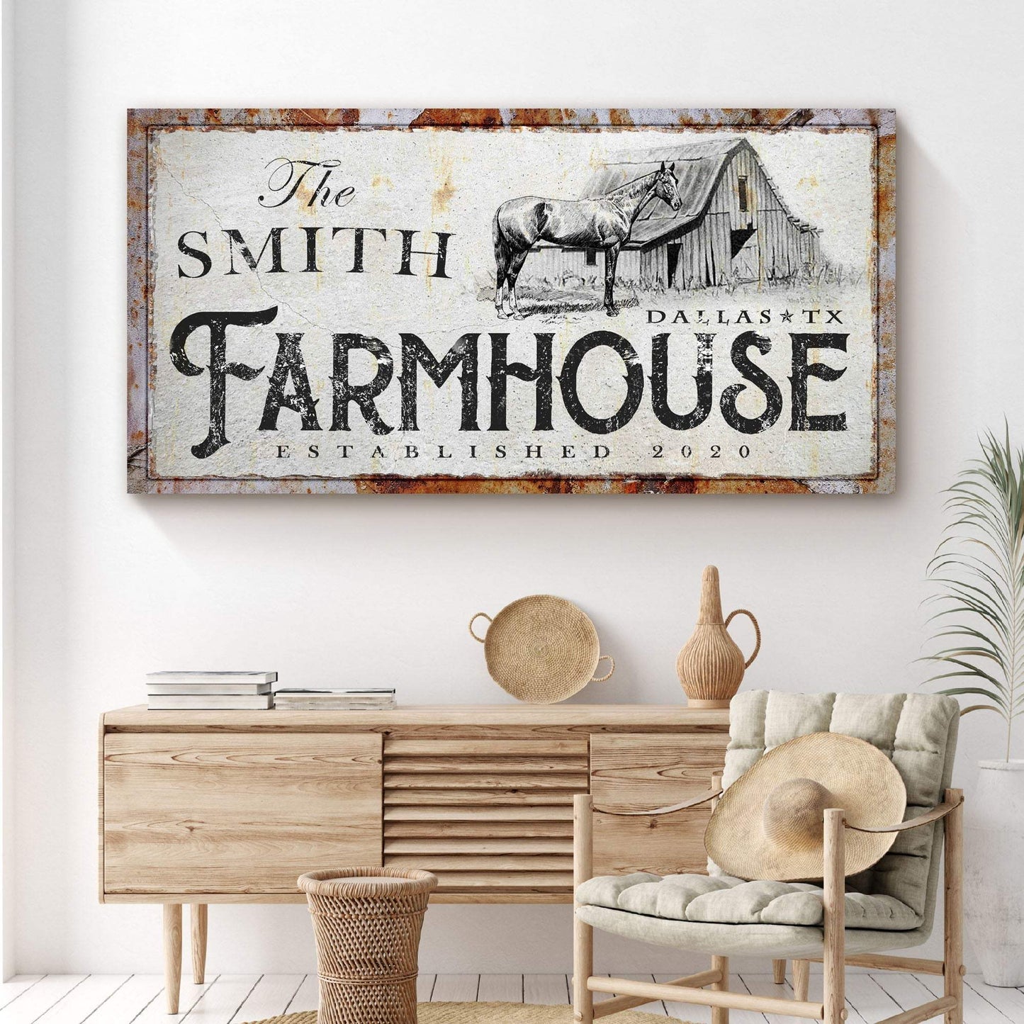 Rustic Horse Farmhouse Sign - Tailored Canvases - Flyclothing LLC