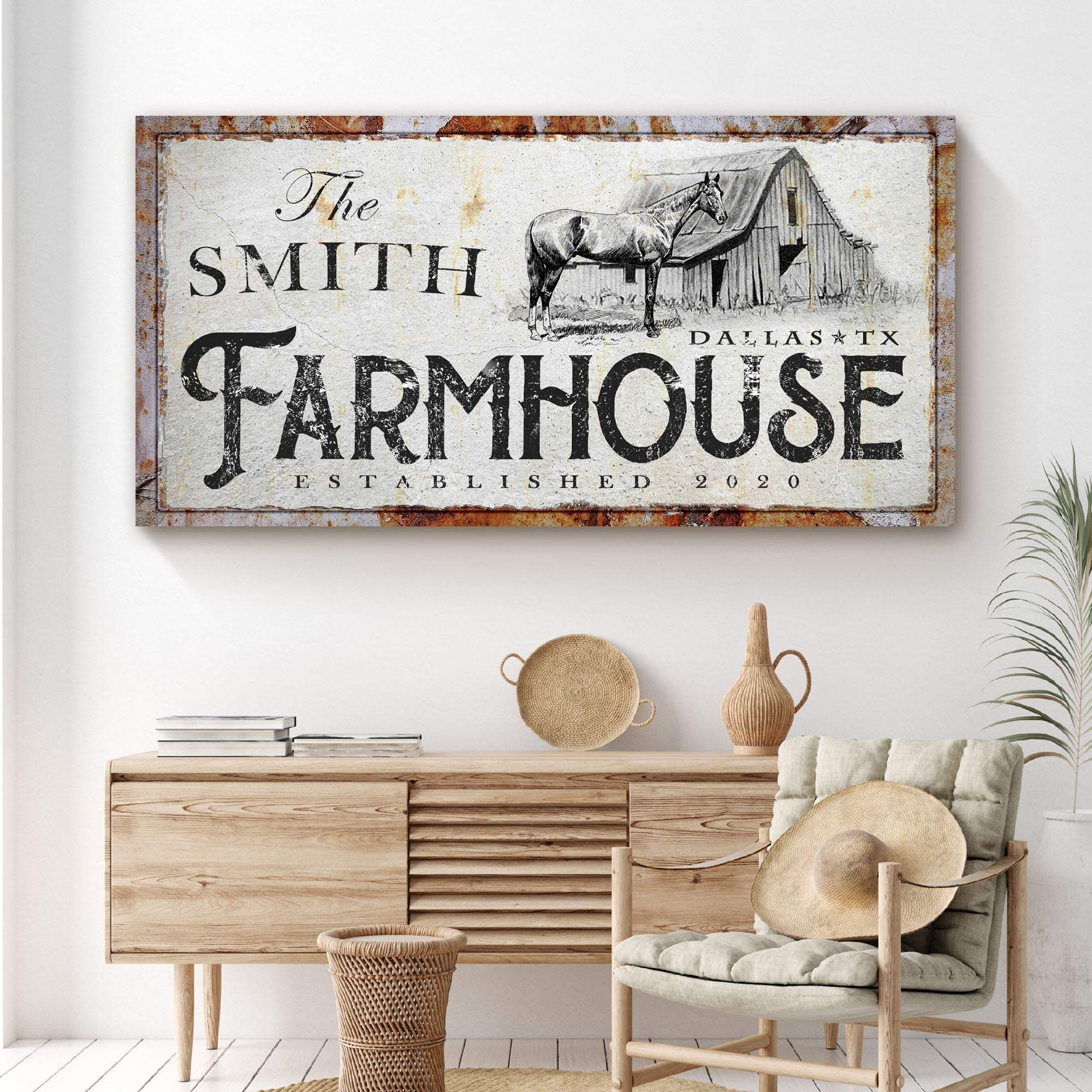 Rustic Horse Farmhouse Sign - Tailored Canvases - Flyclothing LLC