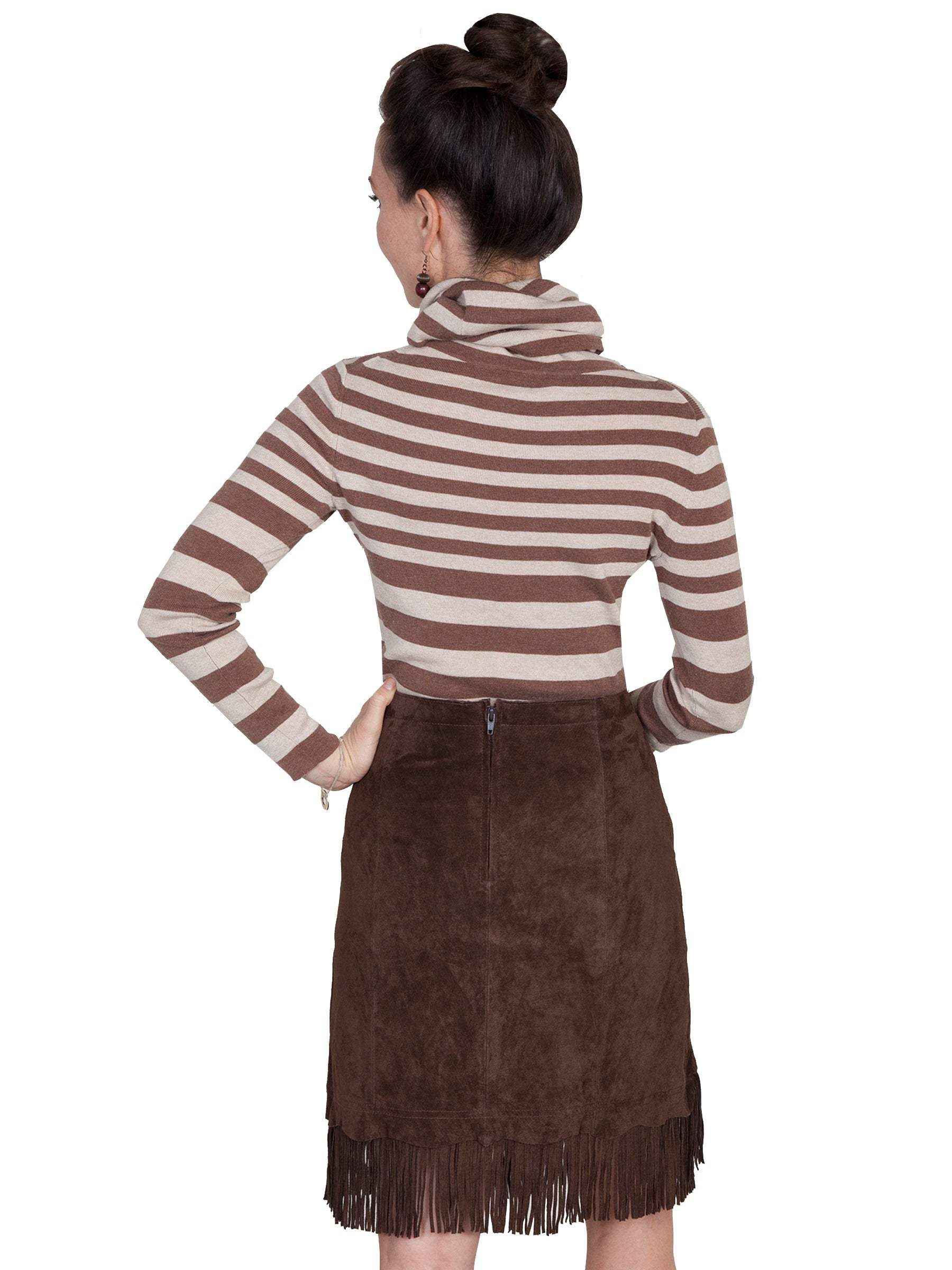 Scully Leather Womens leatherwear expresso fringe skirt - Scully Leather - Flyclothing LLC
