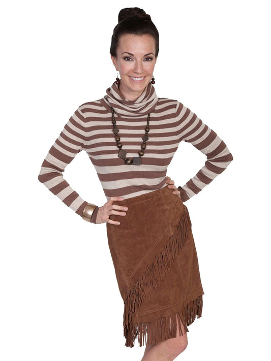 Scully Leather Womens leatherwear cinnamon fringe skirt - Scully Leather - Flyclothing LLC
