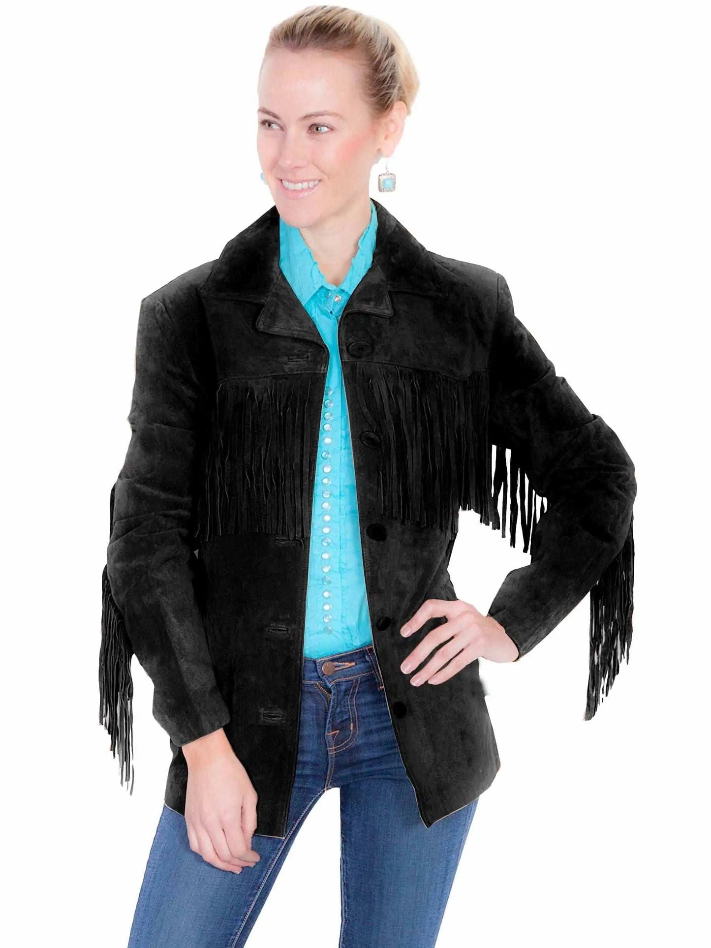 Scully Leather Black Fringe Jacket - Scully Leather - Flyclothing LLC