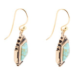 Blue Turquoise Golden Aztec Earrings - Barse Jewelry