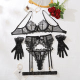 Midnight Bloom Lace Lingerie Set - Lingerie By Coco - Flyclothing LLC