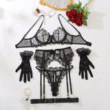 Midnight Bloom Lace Lingerie Set - Lingerie By Coco - Flyclothing LLC