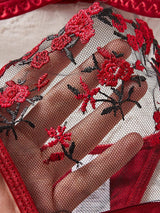 Rose Embroidered Lingerie 2 Piece Set - Lingerie By Coco - Flyclothing LLC
