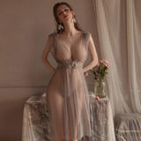 Goddess Tease Sheer Gown 2 Piece Set - Lingerie By Coco - Flyclothing LLC