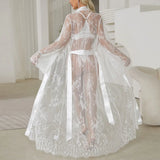 Enchanted Illusion Sheer Lace Robe - Lingerie By Coco - Flyclothing LLC