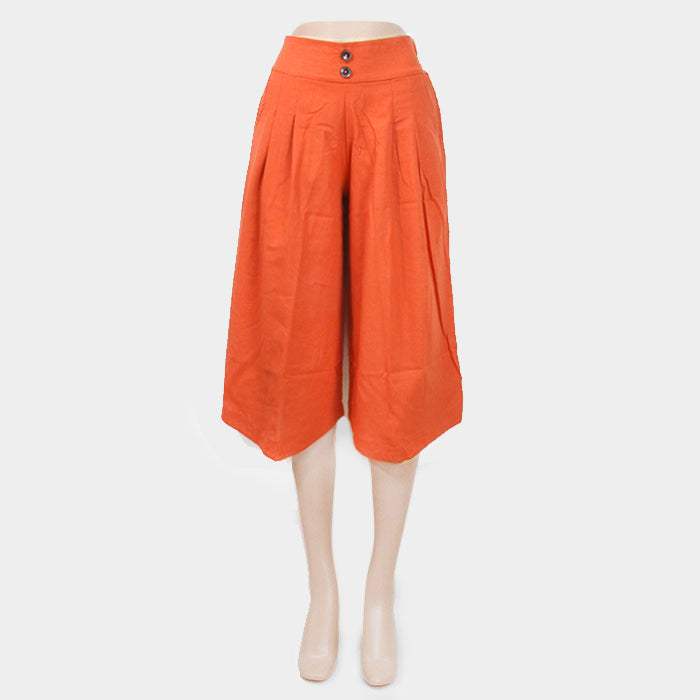 Wide leg midi pants with buttons - Madeline Love - Flyclothing LLC