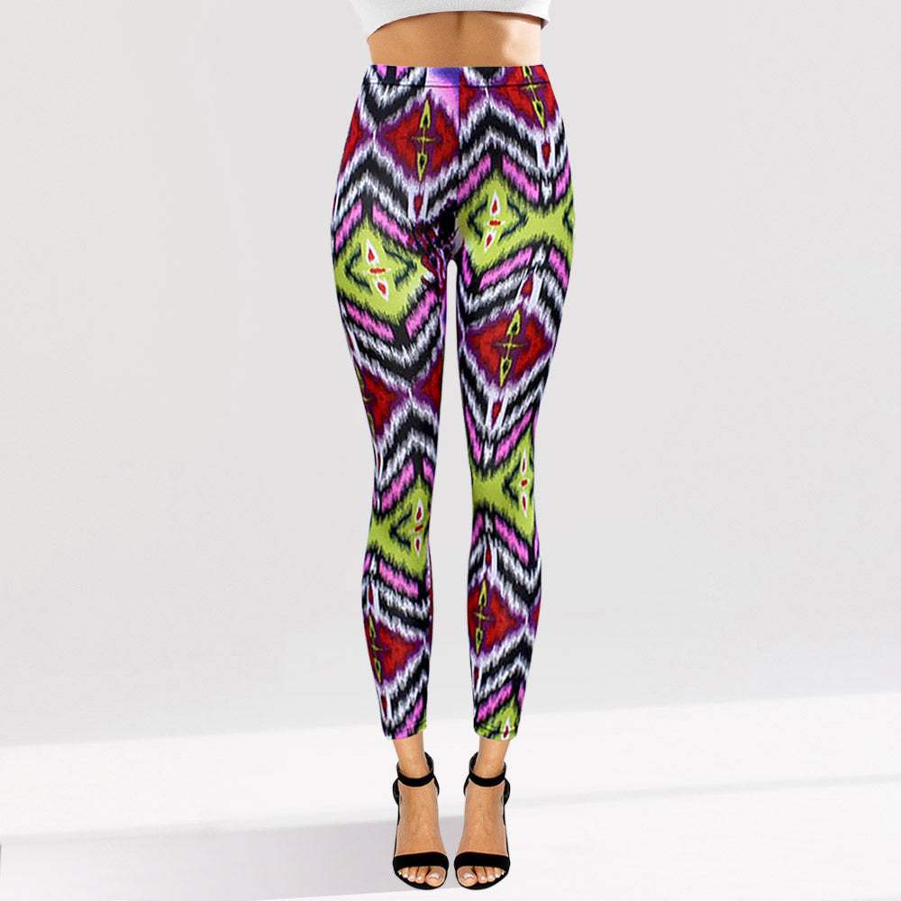Bold Geometric Pattern Printed High Waisted Leggings - Madeline Love - Flyclothing LLC