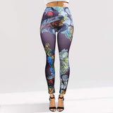 Tattoo Inspired Graphic Printed High Waisted Leggings - Madeline Love - Flyclothing LLC