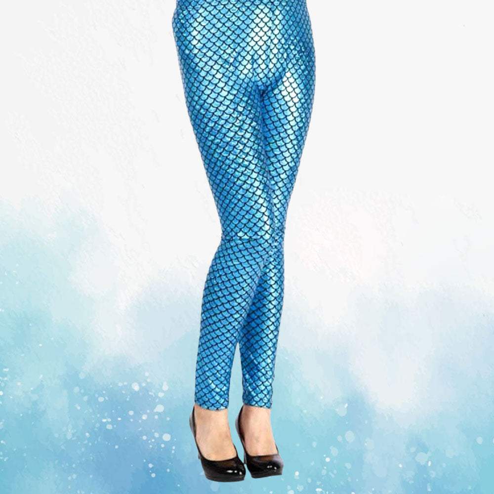 Metallic Mermaid Fish Scales Leggings - Madeline Love - Flyclothing LLC