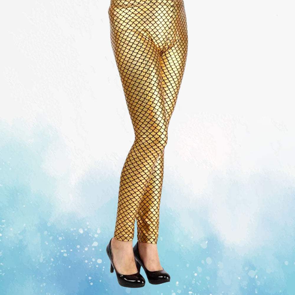 Metallic Mermaid Fish Scales Leggings - Madeline Love - Flyclothing LLC