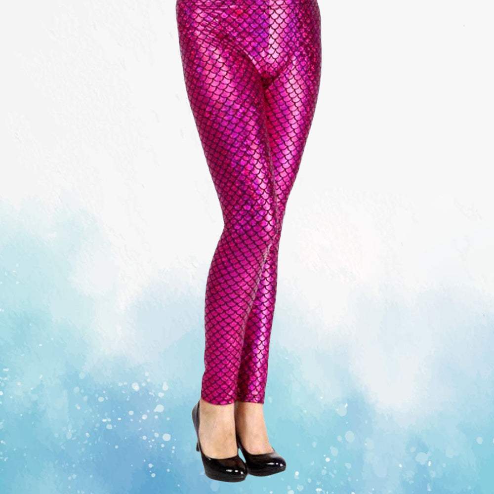 Metallic Mermaid Fish Scales Leggings - Madeline Love - Flyclothing LLC