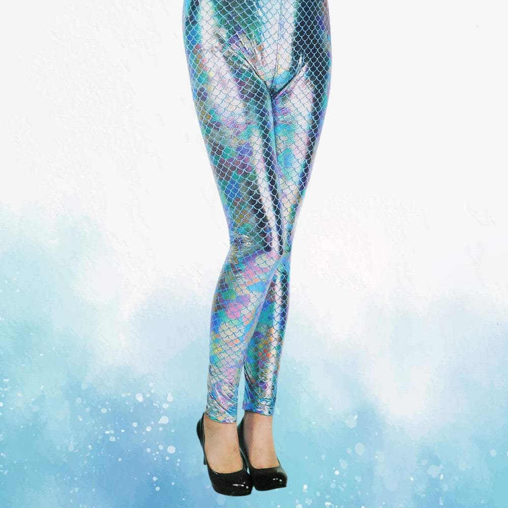 Metallic Mermaid Fish Scales Leggings - Madeline Love - Flyclothing LLC