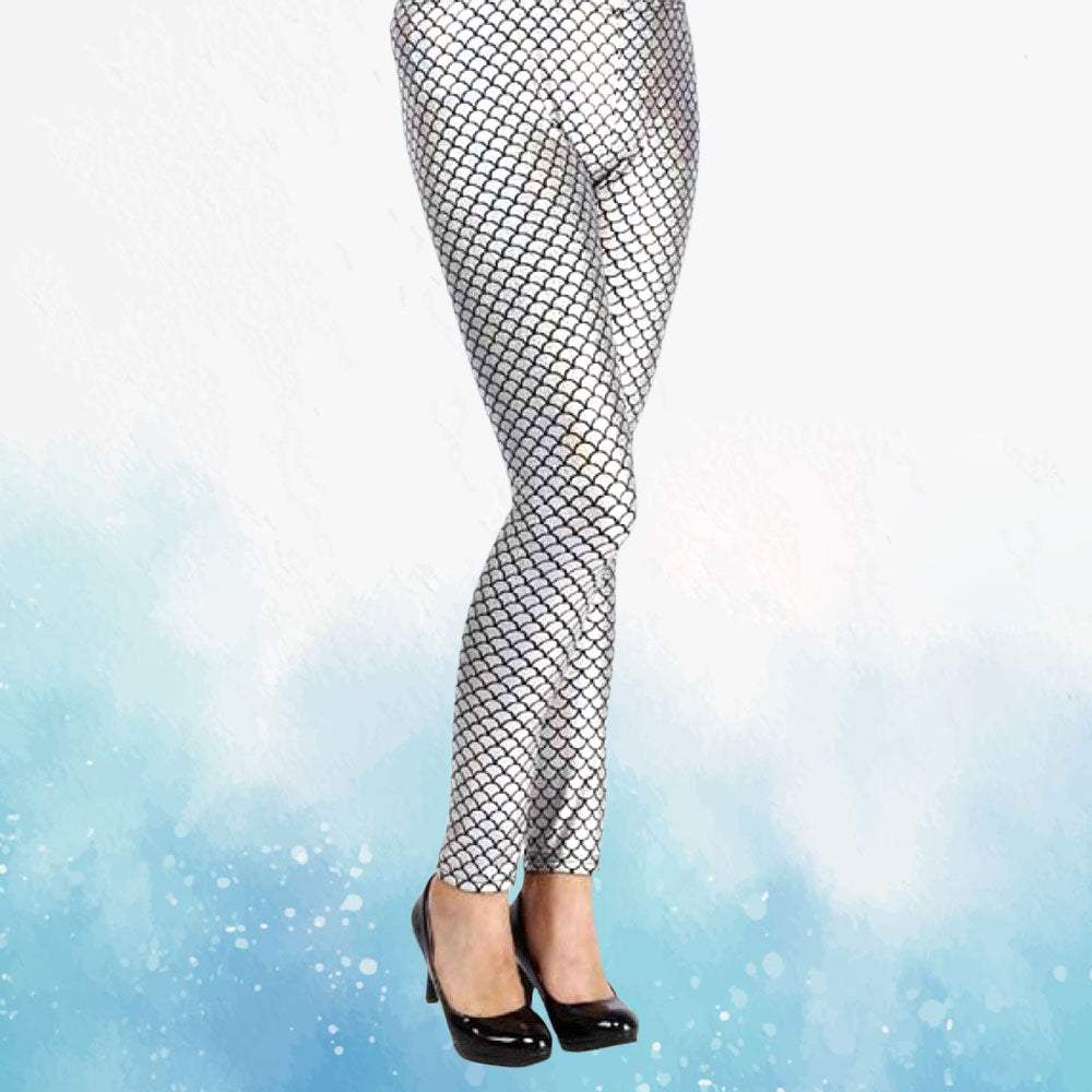 Metallic Mermaid Fish Scales Leggings - Madeline Love - Flyclothing LLC
