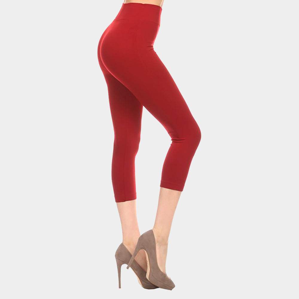 Solid High Waist Leggings - Madeline Love - Flyclothing LLC