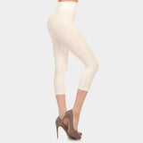 Solid high waist midi leggings - Madeline Love - Flyclothing LLC