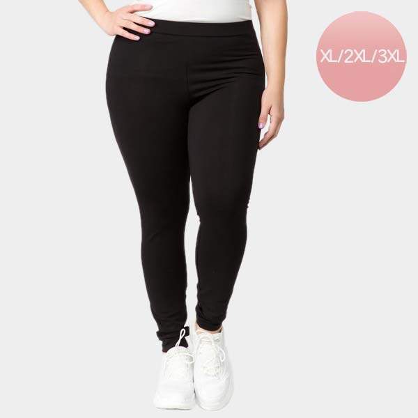 Basic Pima Cotton High Rise Plus Size Leggings - Madeline Love - Flyclothing LLC