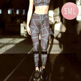 Abstract Grid Printed Activewear Leggings - Madeline Love - Flyclothing LLC