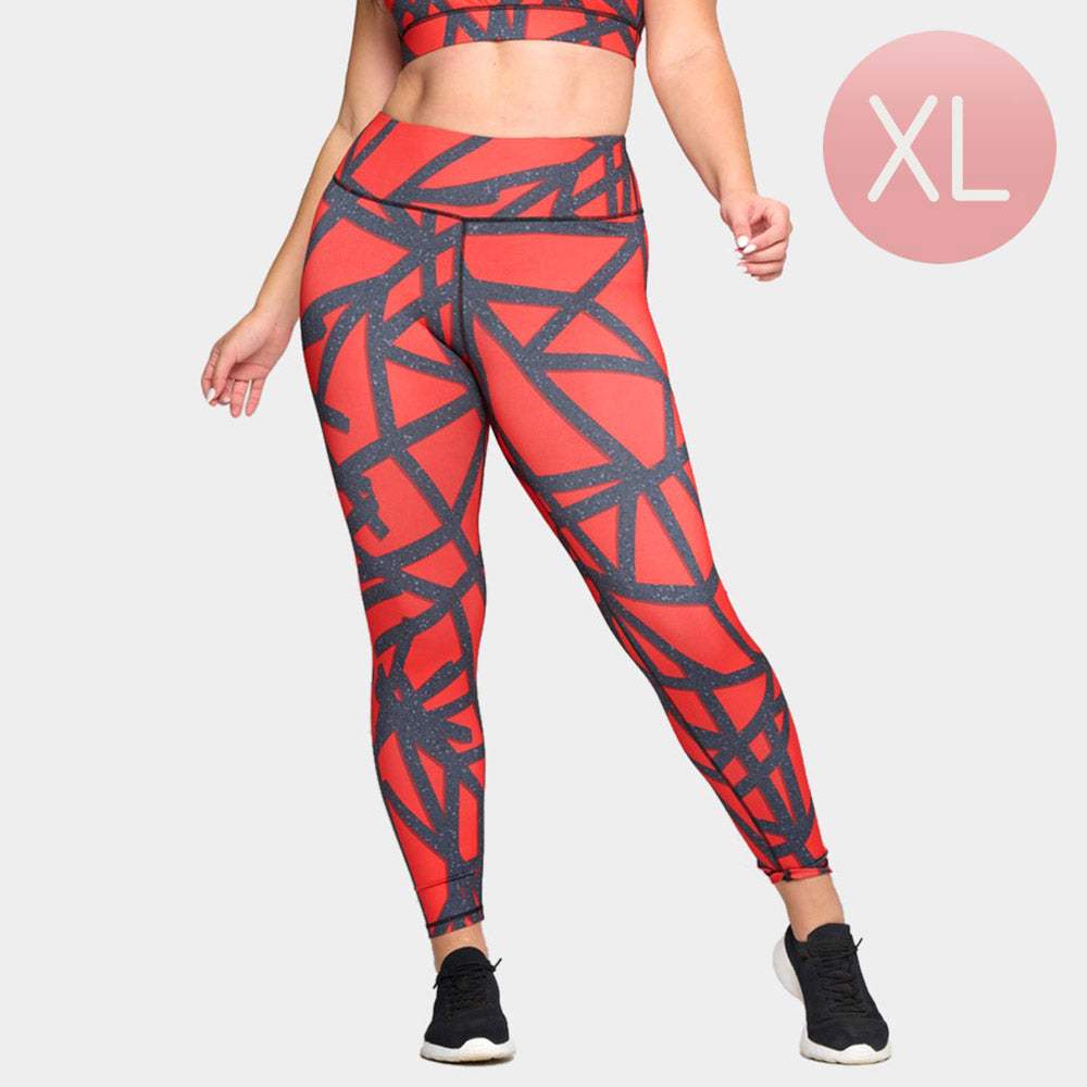 Abstract Grid Printed Activewear Leggings - Madeline Love - Flyclothing LLC