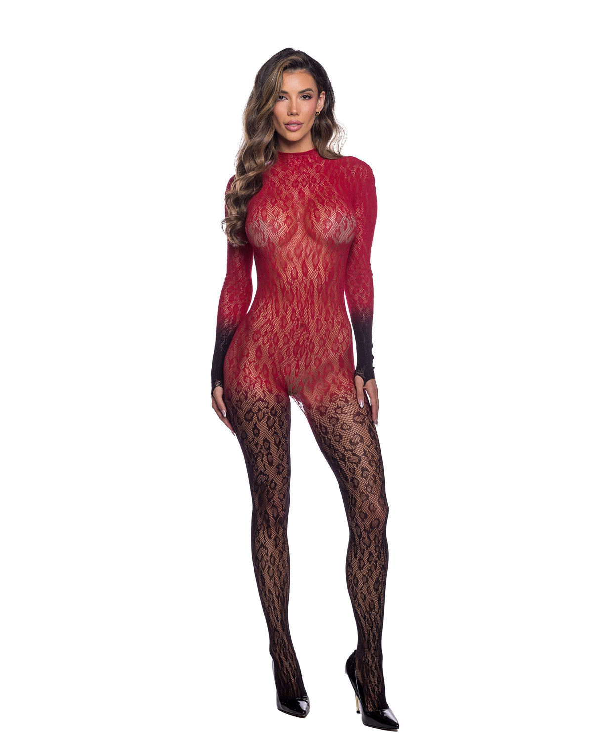 Roma Costume Wild Night Bodystocking LI042 in Wine/Black;Roma Costume Wild Night Bodystocking LI042 in Wine/Black back view;Roma Costume Wild Night Bodystocking LI042 in Wine/Black;Roma Costume Wild Night Bodystocking LI042 in Wine/Black back view