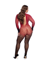 Roma Costume Wild Night Bodystocking LI042 in Wine/Black;Roma Costume Wild Night Bodystocking LI042 in Wine/Black back view;Roma Costume Wild Night Bodystocking LI042 in Wine/Black;Roma Costume Wild Night Bodystocking LI042 in Wine/Black back view