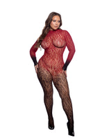 Roma Costume Wild Night Bodystocking LI042 in Wine/Black;Roma Costume Wild Night Bodystocking LI042 in Wine/Black back view;Roma Costume Wild Night Bodystocking LI042 in Wine/Black;Roma Costume Wild Night Bodystocking LI042 in Wine/Black back view