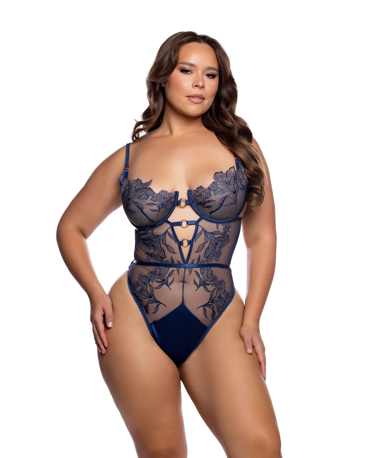 Roma Costume Astral Allure Teddy LI1099 in Navy/Rose Gold;Roma Costume Astral Allure Teddy LI1099 in Navy/Rose Gold back view;Roma Costume Astral Allure Teddy LI1099 in Navy/Rose Gold;Roma Costume Astral Allure Teddy LI1099 in Navy/Rose Gold back view