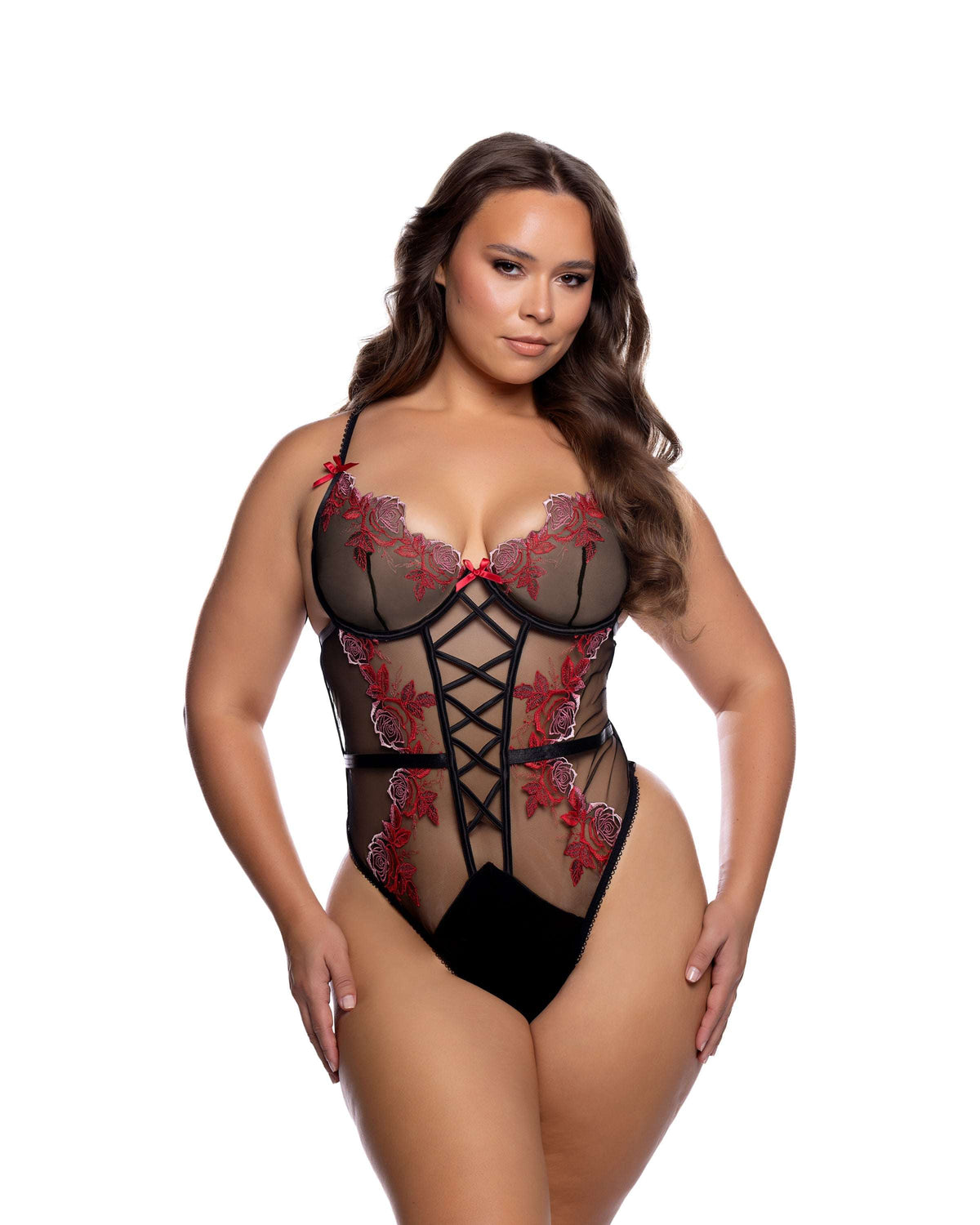 Roma Costume Vie En Rose Teddy LI1118 in Hot Pink/Black;Roma Costume Vie En Rose Teddy LI1118 in Hot Pink/Black back view;Roma Costume Vie En Rose Teddy LI1118 in Hot Pink/Black;Roma Costume Vie En Rose Teddy LI1118 in Hot Pink/Black back view