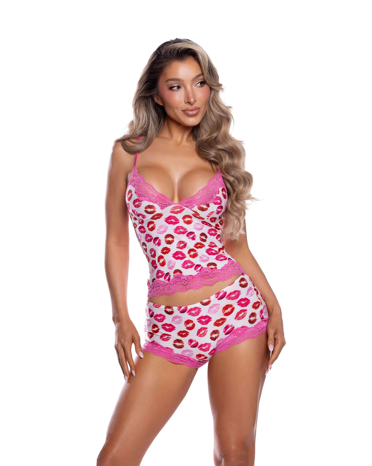 Roma Costume Sweet Smooch 2PC Cami Set LI1150 in White/Red;Roma Costume Sweet Smooch 2PC Cami Set LI1150 in White/Red;Roma Costume Sweet Smooch 2PC Cami Set LI1150 in White/Red back view;Roma Costume Sweet Smooch 2PC Cami Set LI1150 in White/Red;Roma Costume Sweet Smooch 2PC Cami Set LI1150 in White/Red back view