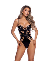 Roma Costume Dom Fatale Teddy LI1171 in Black;Roma Costume Dom Fatale Teddy LI1171 in Black back view;Roma Costume Dom Fatale Teddy LI1171 in Black;Roma Costume Dom Fatale Teddy LI1171 in Black back view