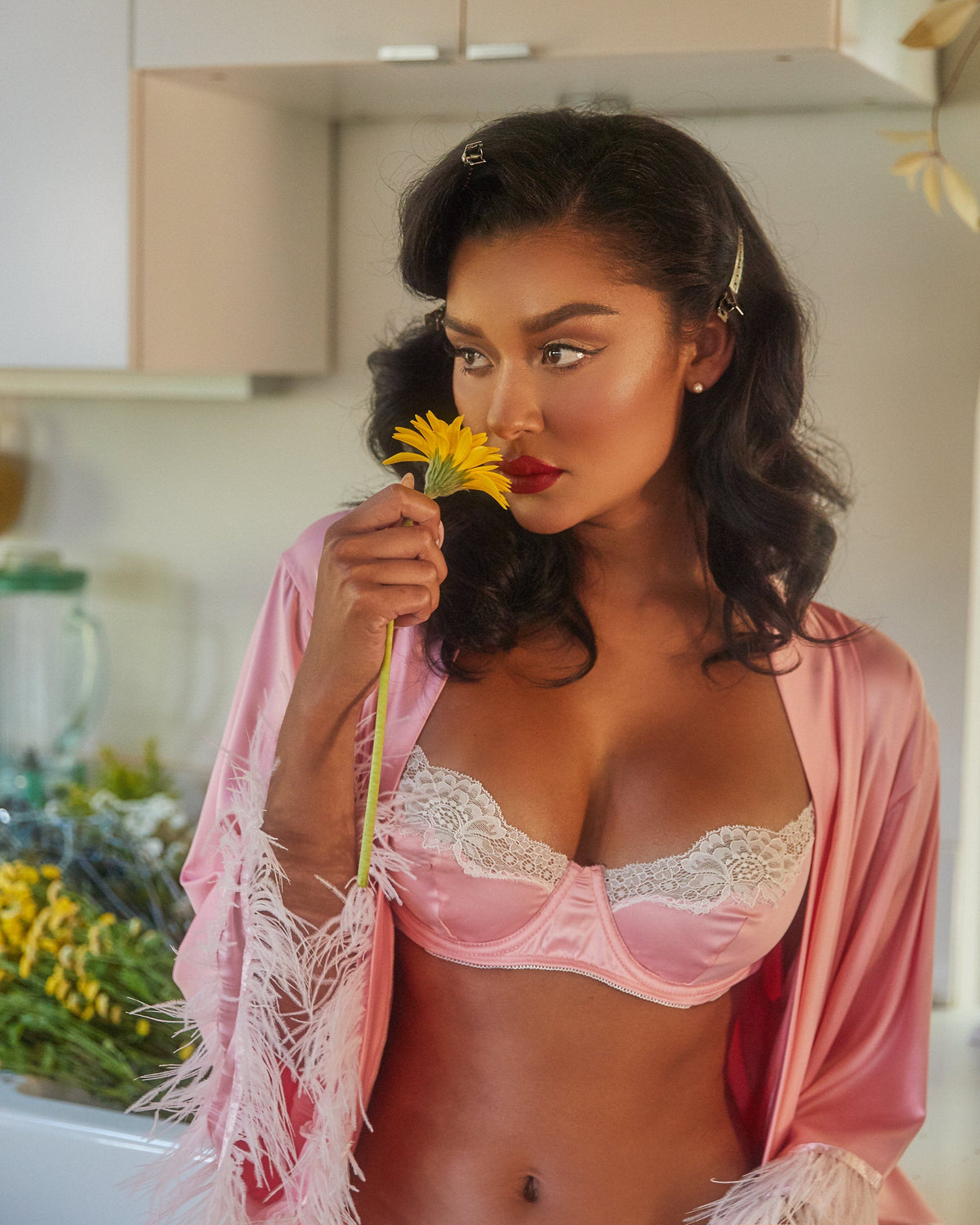 Roma Costume 2pc Lace & Satin Underwire Bra Set LI394