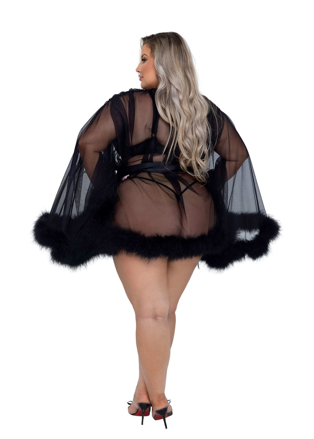 Roma Confidential LI531 Hollywood Glam Luxury Mini Robe - Roma Confidential - Flyclothing LLC