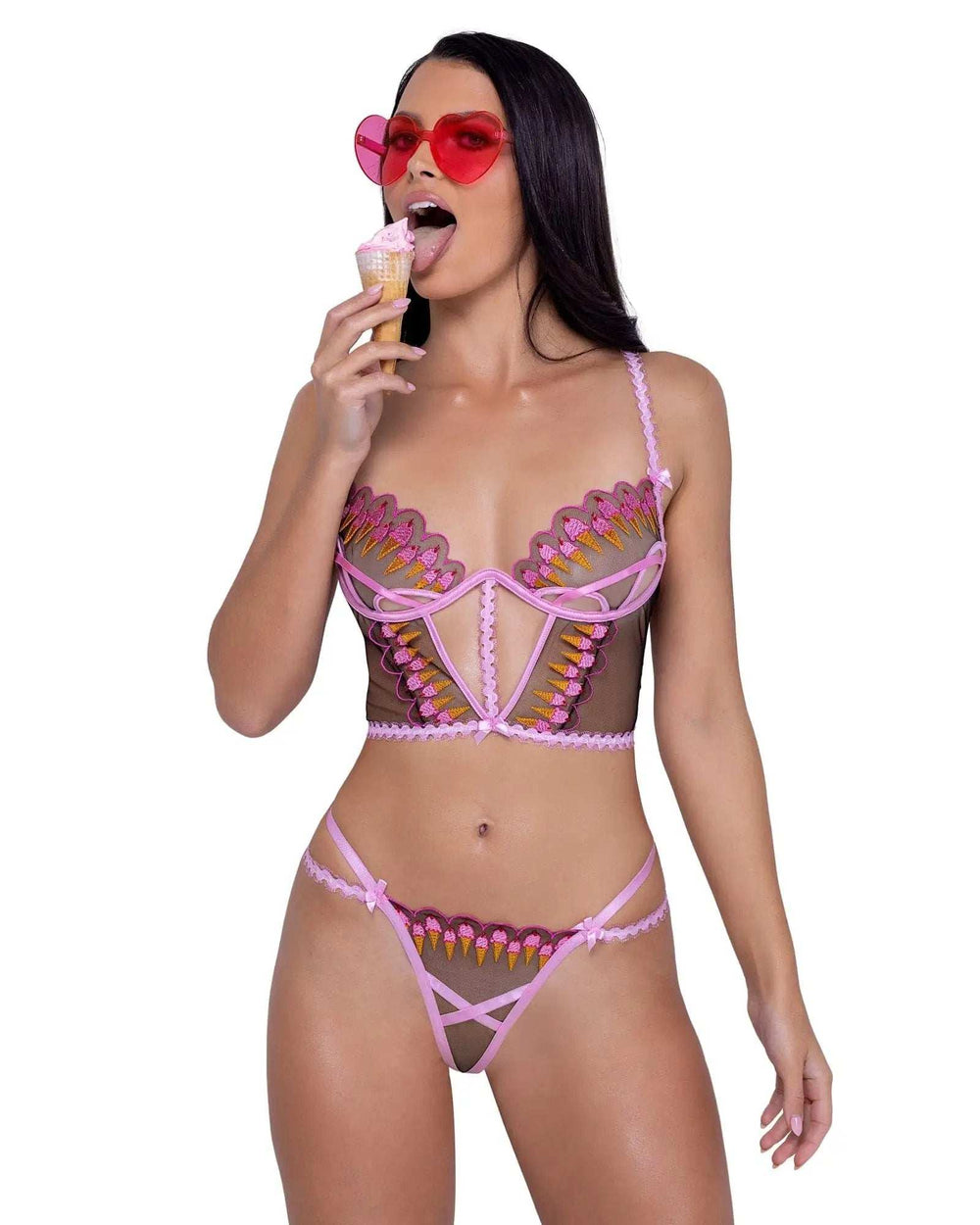 Roma Costume LI598 Strawberry Sherbet 2-Piece Bustier Short Set - Roma Costume - Flyclothing LLC