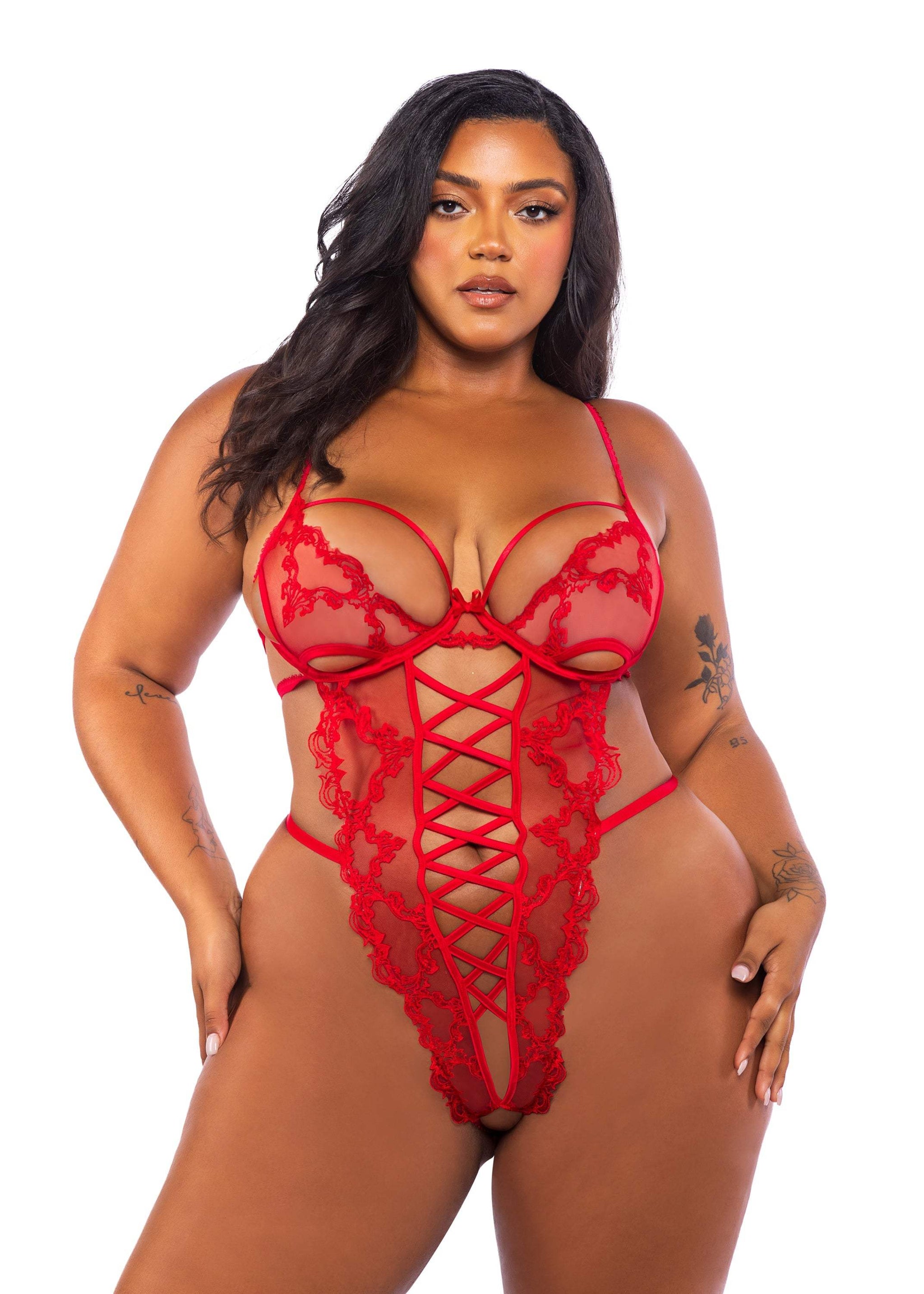 Roma Costume Baroque Heart Crotchless Teddy - Roma Costume - Flyclothing LLC