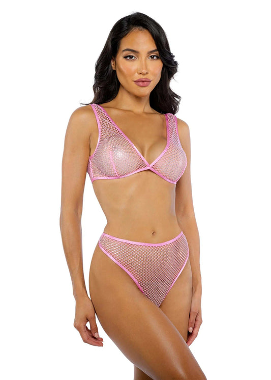 Roma Costume Think Pink Rhinestone Tube 2-Piece Short Set - Roma Costume - Flyclothing LLC