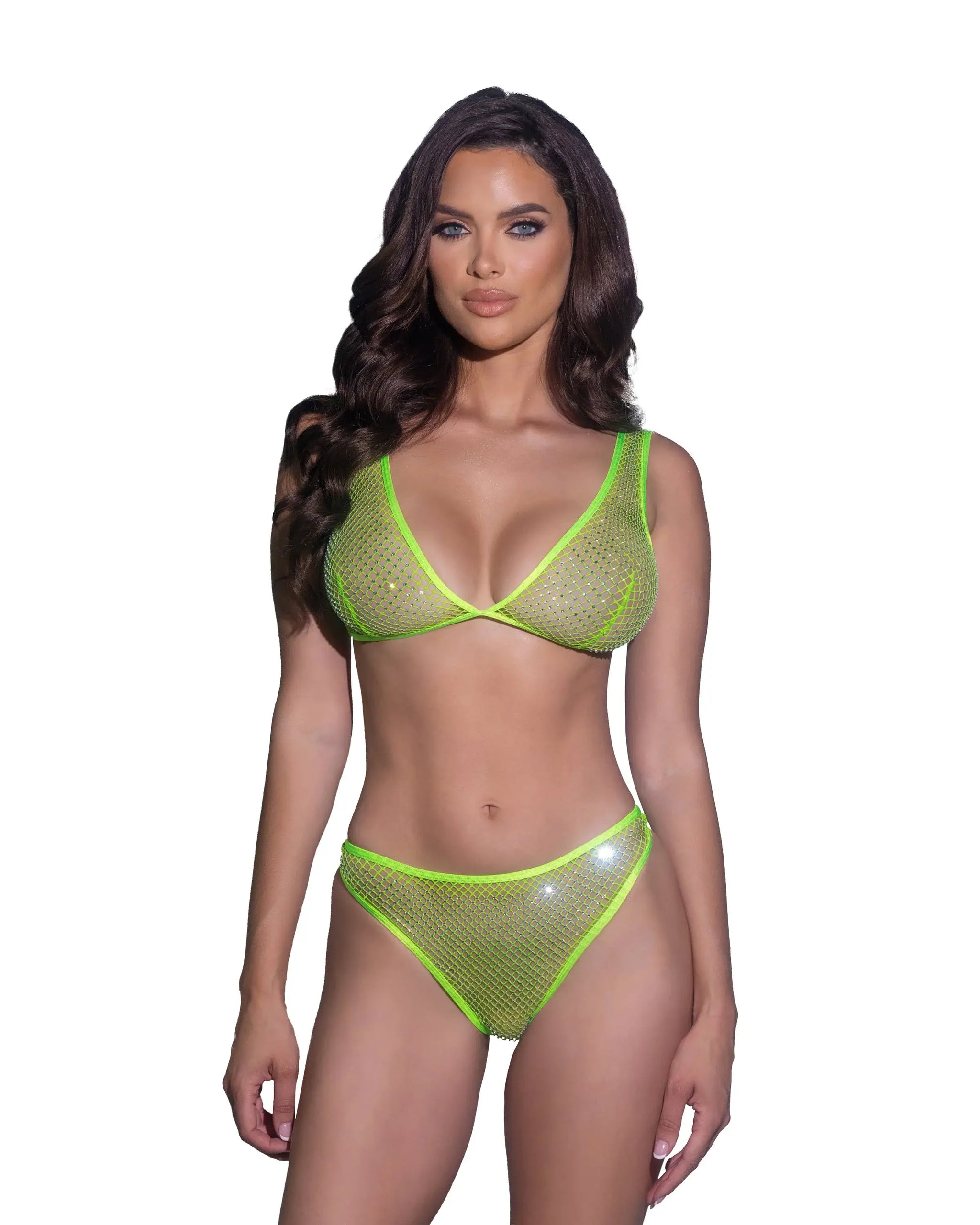 Roma Confidential LI754 Think Sparkle Rhinestone Bralette 2pc Set Lingerie - Roma Costume - Flyclothing LLC