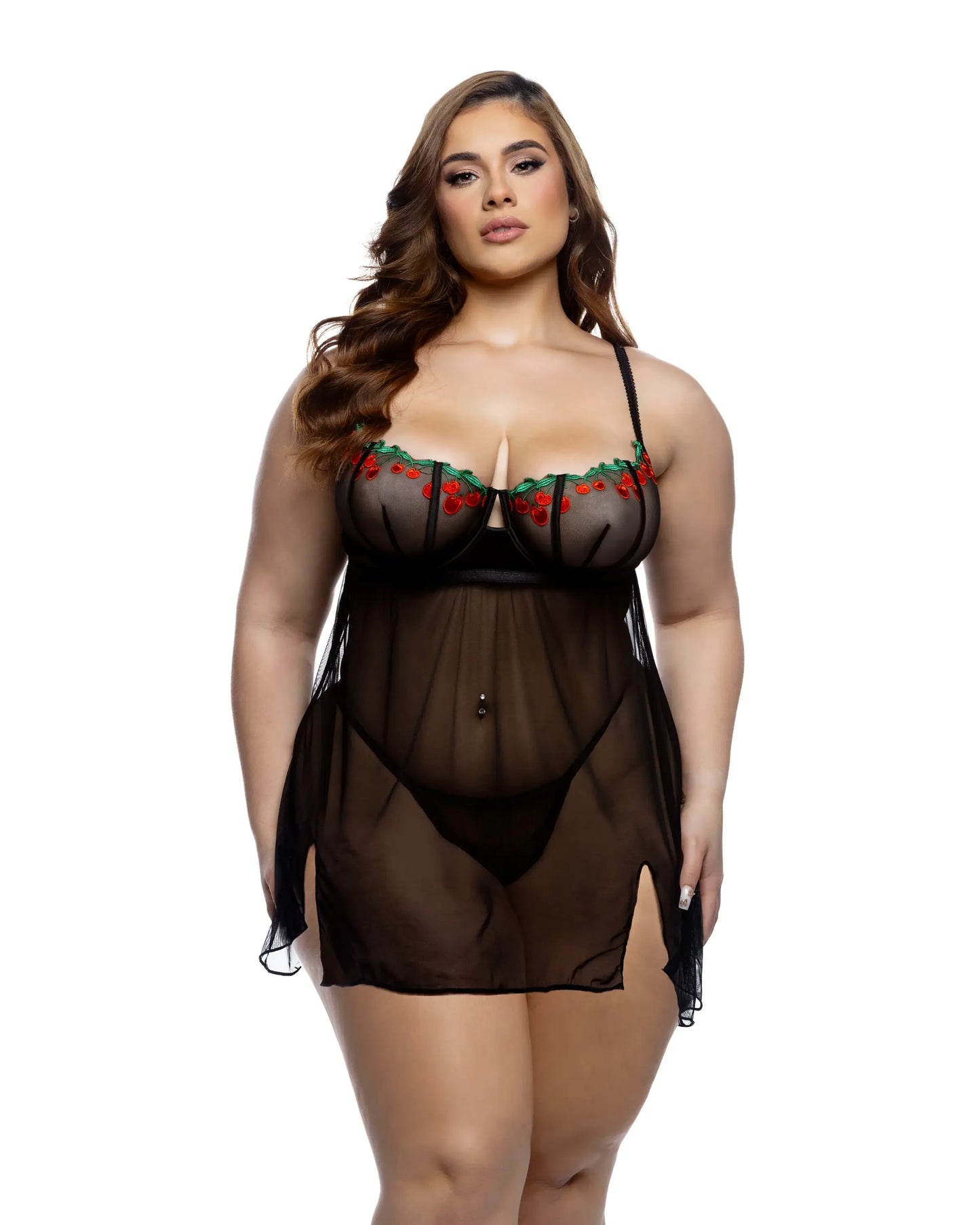 Roma Confidential LI796 Cherry Delight Babydoll 2pc Set Lingerie - Roma Costume - Flyclothing LLC