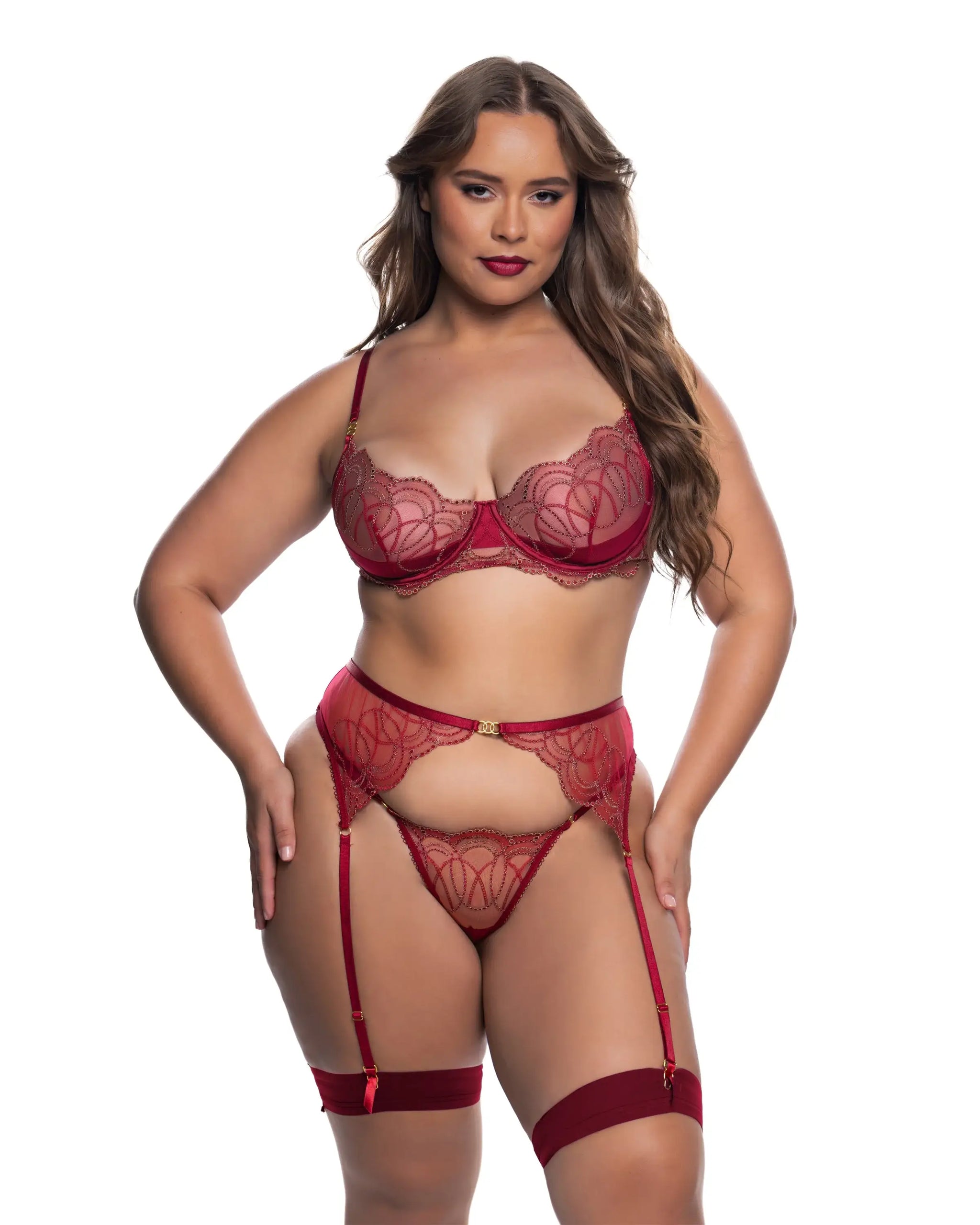 Roma Costume Beaded Belle 3-Piece Garter Set - Roma Costume - Flyclothing LLC