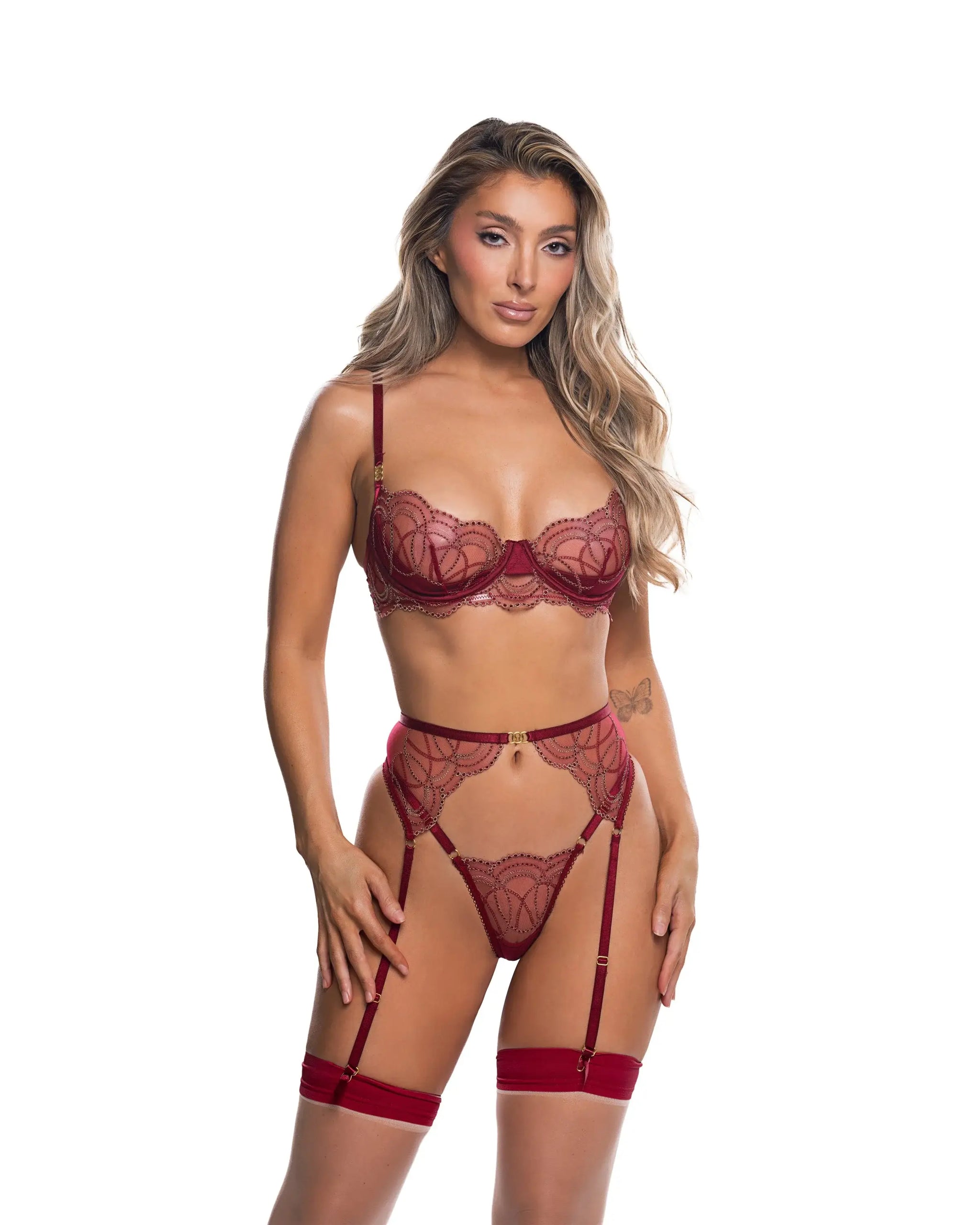 Roma Costume Beaded Belle 3-Piece Garter Set - Roma Costume - Flyclothing LLC