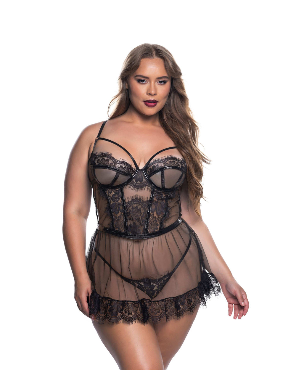 Roma Confidential LI839 Eden Babydoll 2-Piece Set - Roma Confidential - Flyclothing LLC