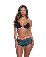 Roma Costume Naughty & Nice 2PC Short Set LI881 in Black/Green;Roma Costume Naughty & Nice 2PC Short Set LI881 in Black/Green back view;Roma Costume Naughty & Nice 2PC Short Set LI881 in Black/Green;Roma Costume Naughty & Nice 2PC Short Set LI881 in Black/Green back view