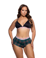 Roma Costume Naughty & Nice 2PC Short Set LI881 in Black/Green;Roma Costume Naughty & Nice 2PC Short Set LI881 in Black/Green back view;Roma Costume Naughty & Nice 2PC Short Set LI881 in Black/Green;Roma Costume Naughty & Nice 2PC Short Set LI881 in Black/Green back view