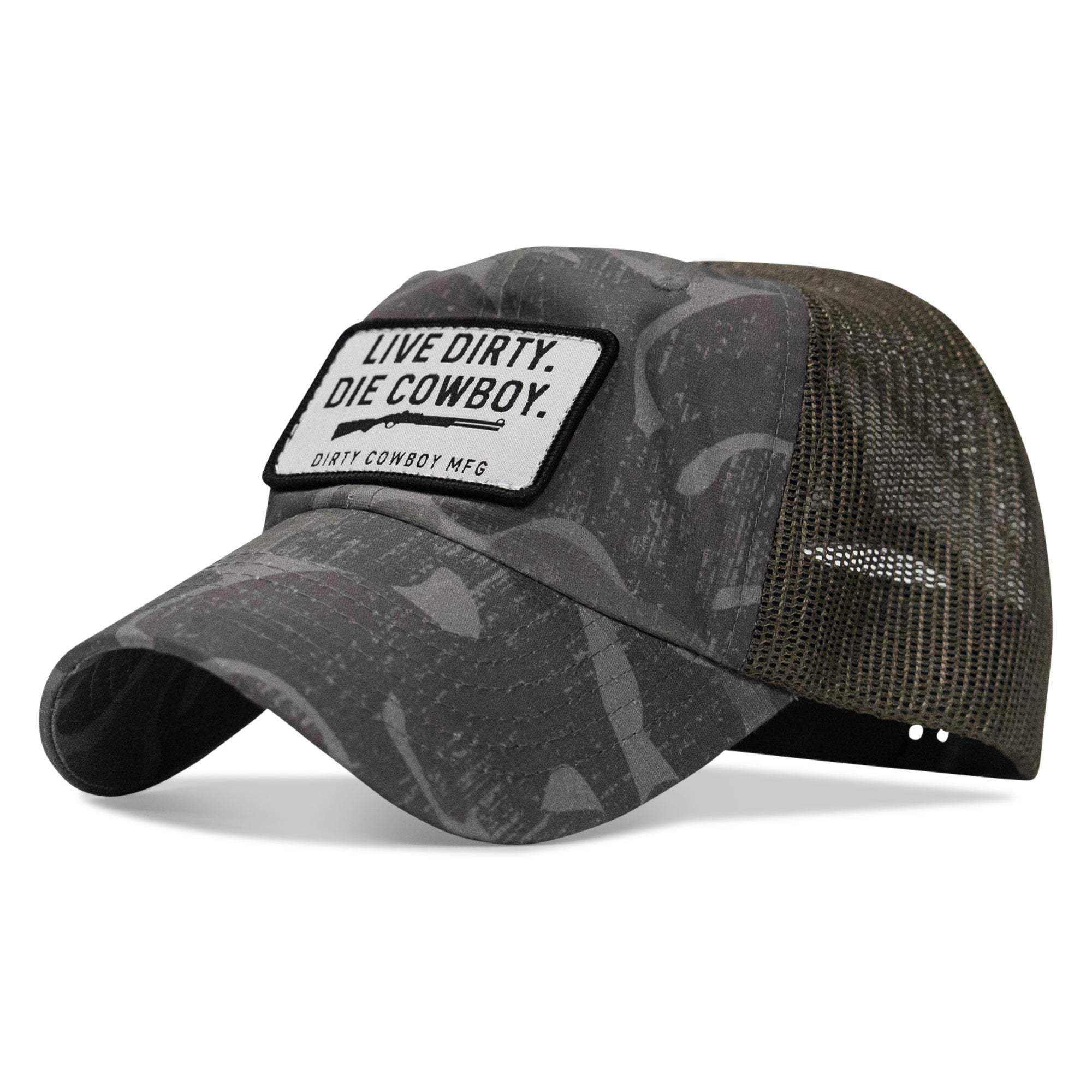 Live Dirty. Die Cowboy Patch Tactical Ripstop Mesh Snapback Hat - DIRTY COWBOY USA - Flyclothing LLC
