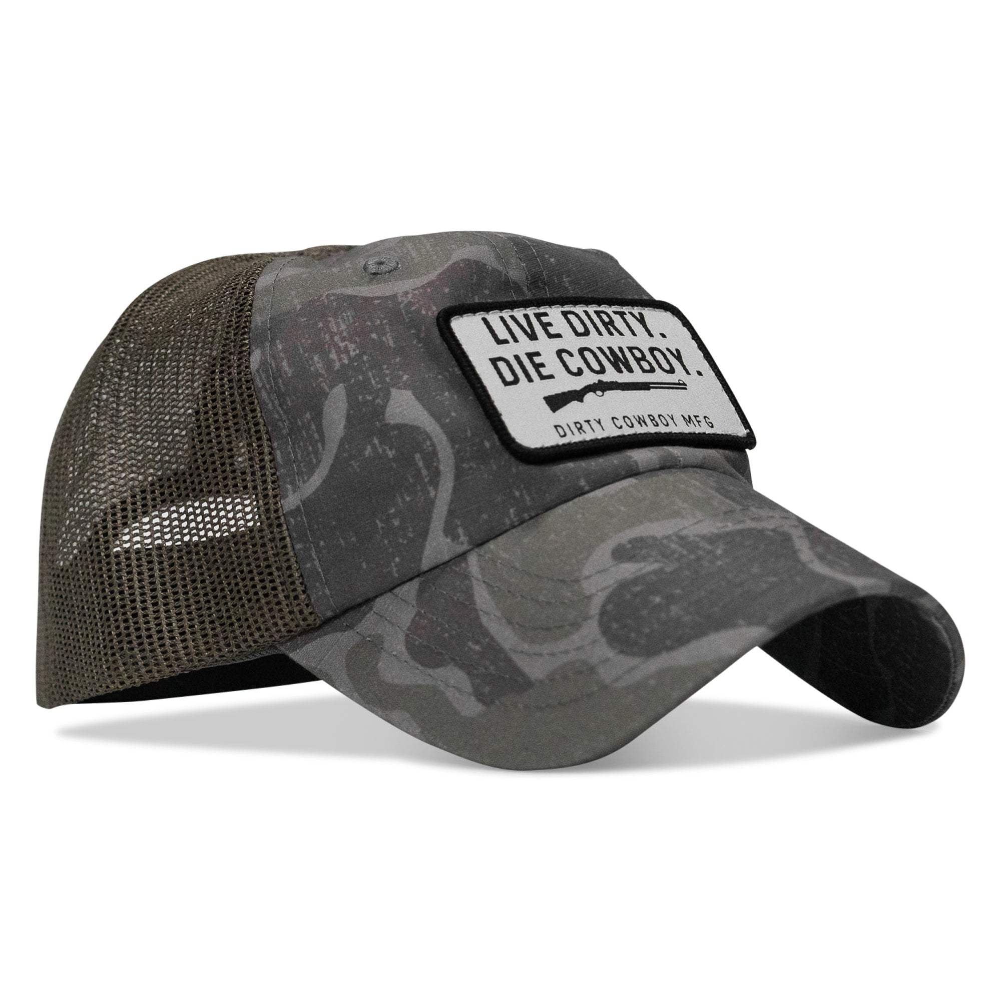 Live Dirty. Die Cowboy Patch Tactical Ripstop Mesh Snapback Hat - DIRTY COWBOY USA - Flyclothing LLC