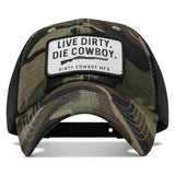 Live Dirty. Die Cowboy Patch Tactical Ripstop Mesh Snapback Hat - DIRTY COWBOY USA - Flyclothing LLC